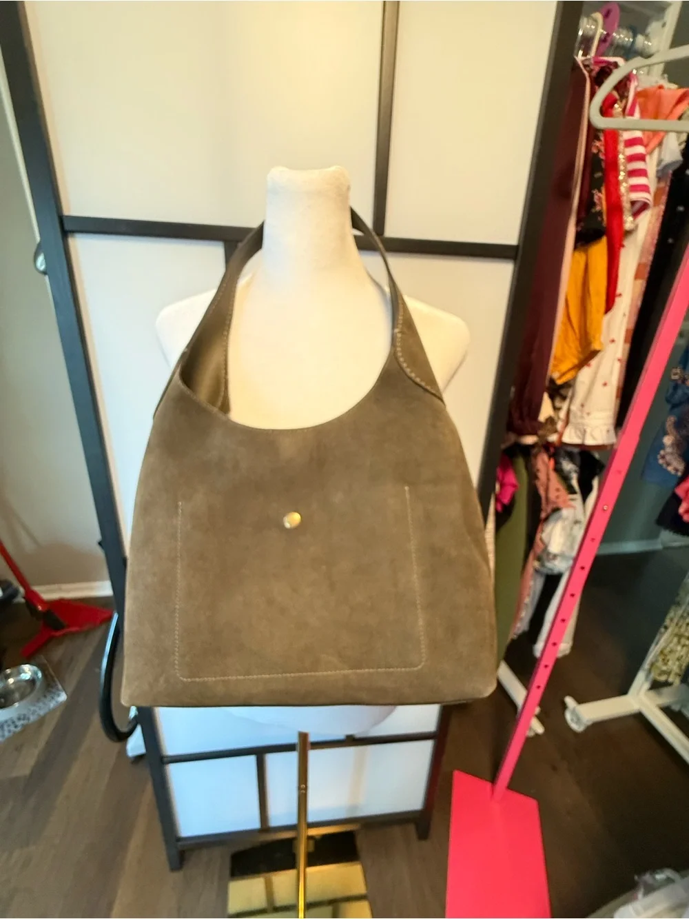 Coach Brooklyn Suede Small Shoulder Bag β Olive Green β NWT - Picture 8 of 15